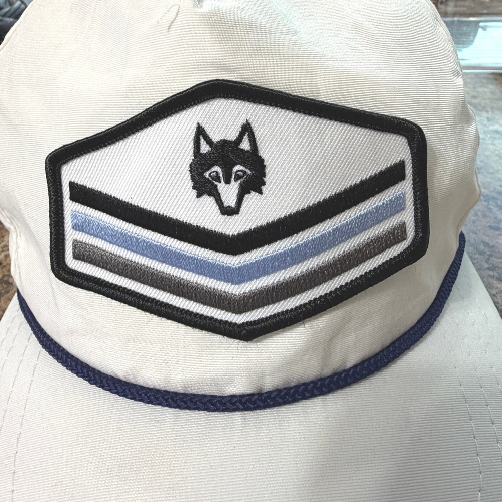 Greyson Clothiers Mens White Wolf Shield Patch Rope Golf Hat Snapback Nylon OSFM